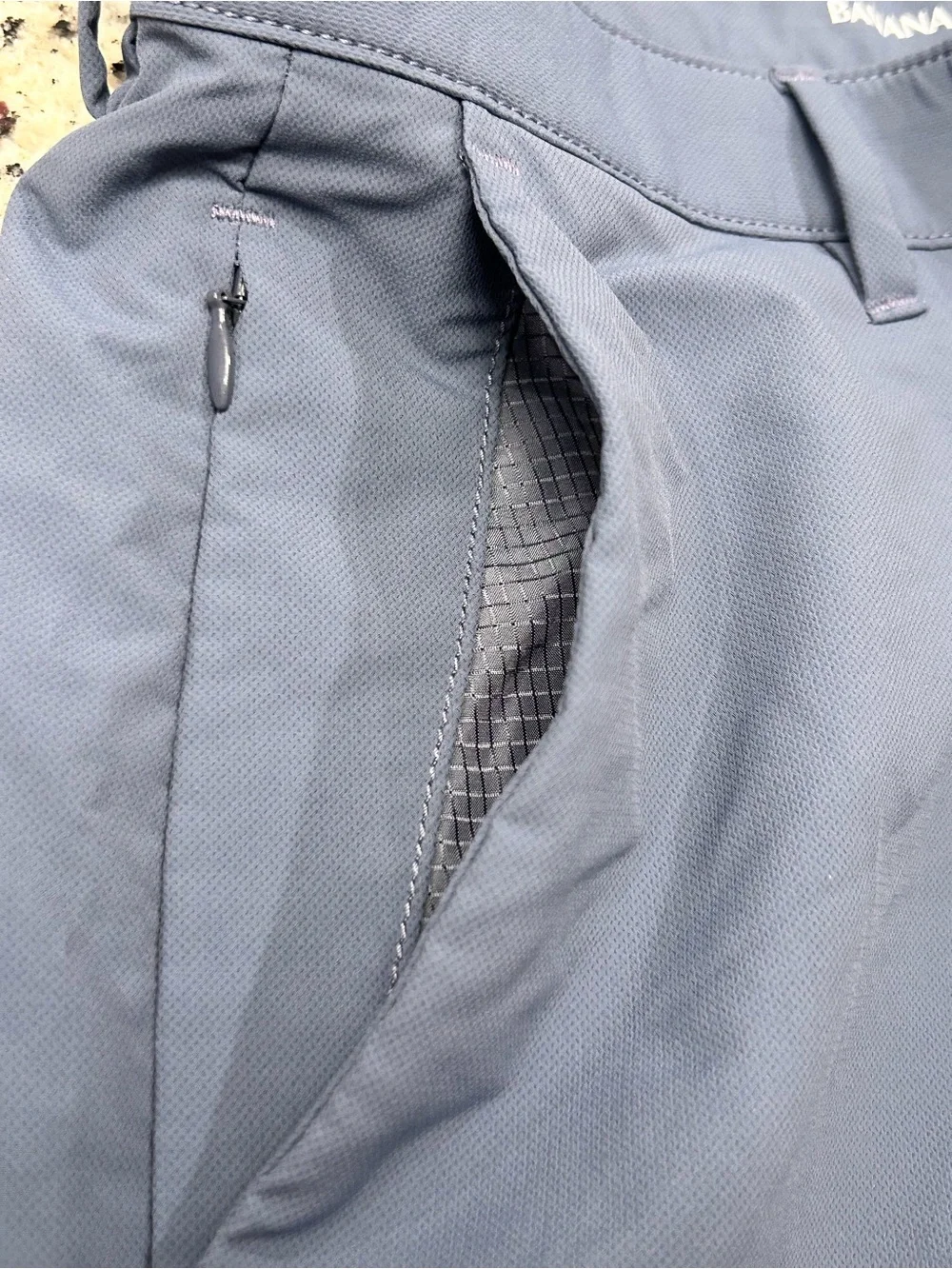 Banana Republic Slate Blue Gray Men's Chino Performance Pants 34x34 Polyester